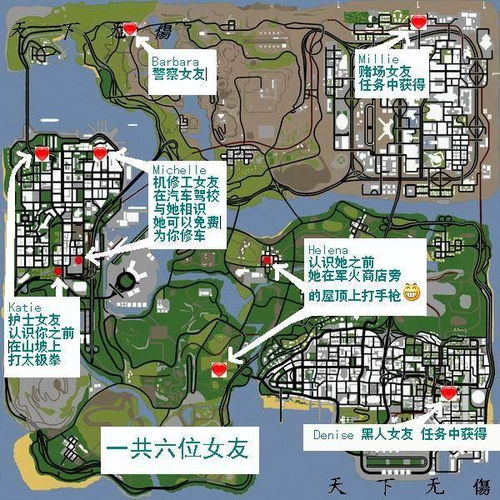 圣安地列斯女友，圣安地列斯女友位置