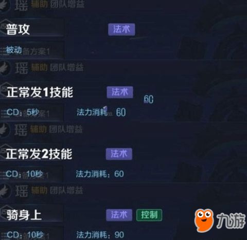 瑶的技能，瑶的技能使用顺序