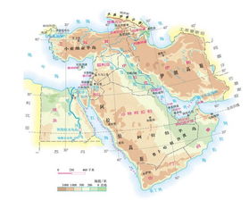 中东地形图，中东地形图高清版大图