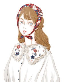 戴头巾的少女，戴头巾的少女油画