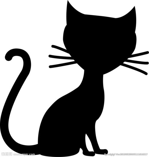 猫剪影,猫剪影图片黑白