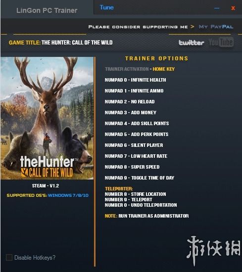猎人荒野的呼唤修改器steam能用吗