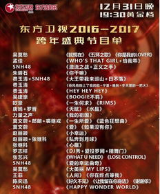 东方卫视跨年晚会2022节目单顺序
