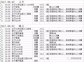 全运会赛程