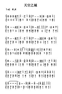 天空之城乐谱钢琴，天空之城乐谱完整版